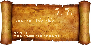 Tanczer Tádé névjegykártya